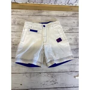 Pinetti White Shorts Cotton Pockets Zipper Snap 11" inseam Elastic Waist 6/7